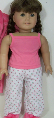 Pink Rosebud PJs Pants Top Pajamas Doll Clothes For 18'' American Girl (Debs)