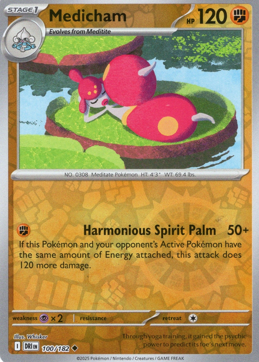 Medicham Reverse Holo Uncommon SV10: Destined Rivals 100/182 NM