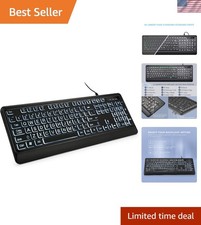 Ergonomic Large Print Keyboard with Backlight - Ideal for Comfort  Clarity