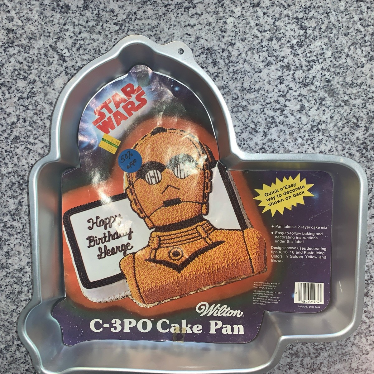 Vintage 1983 Star Wars C-3PO Wilton Cake Pan #502-2197