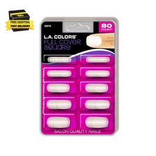 Nail Tips (Carded), 80 CT Nail Tips - Full Cover Square CNT10 ⭐️⭐️⭐️⭐️⭐️