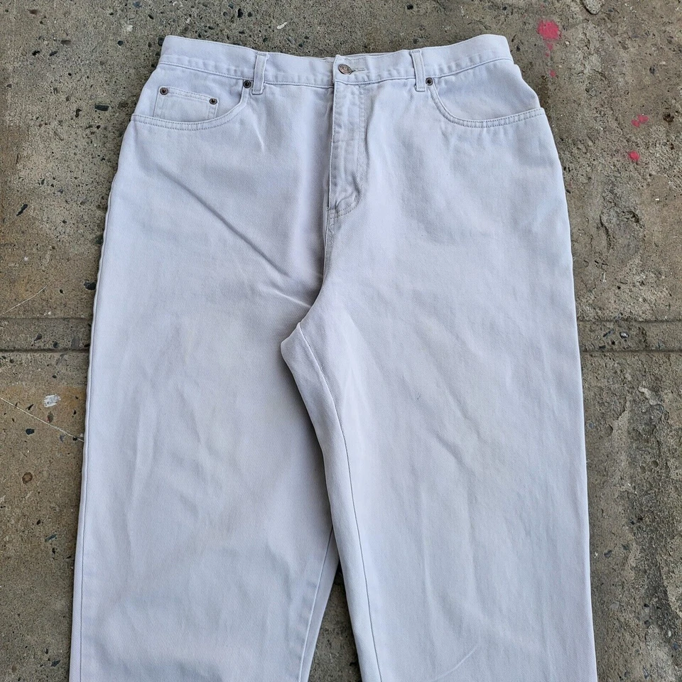 Pantalones Bill Blass Vintage Para Mujer Etiqueta 16 Tostado Chino Cintura Alta Clásicos Talla 32x30 Foto 2 de 4