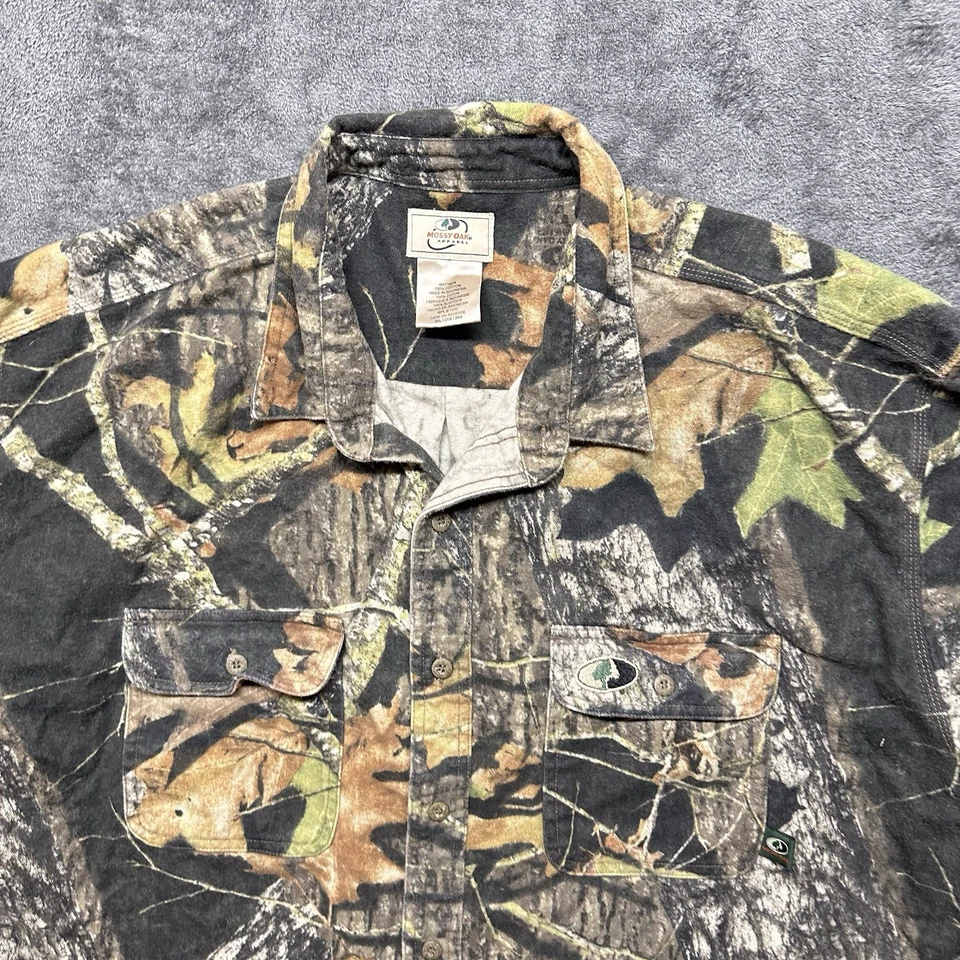 Camisa De Colección Roble Mossy Para Hombres XXL Abotonada Camuflada Gamuza Pesada Bosque Caza Foto 3 de 4