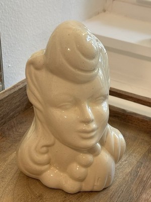 Vintage 1940s Glamour Girl Head Vase 7.5'' MCM