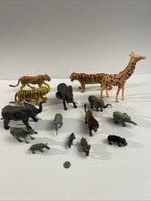 Lot Of 15 Jungle African Animal Toys Tiger Lion Giraffe Elephant Buffalo Hippo