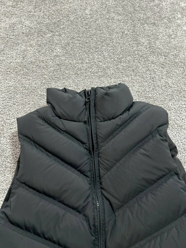 LL Bean Puffer Vest Womens Small Black Down Filled Mock Neck Full Zip Winter - Image 3 of 4