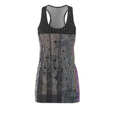 Brown Shabby T-shirt Stylish Racerback Dress, Casual Dress