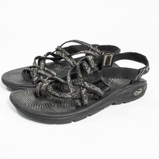 Altered/Cut Strap Chaco Z2 Cloud Women's Size 8 Strappy Toe Loop Sandals Black