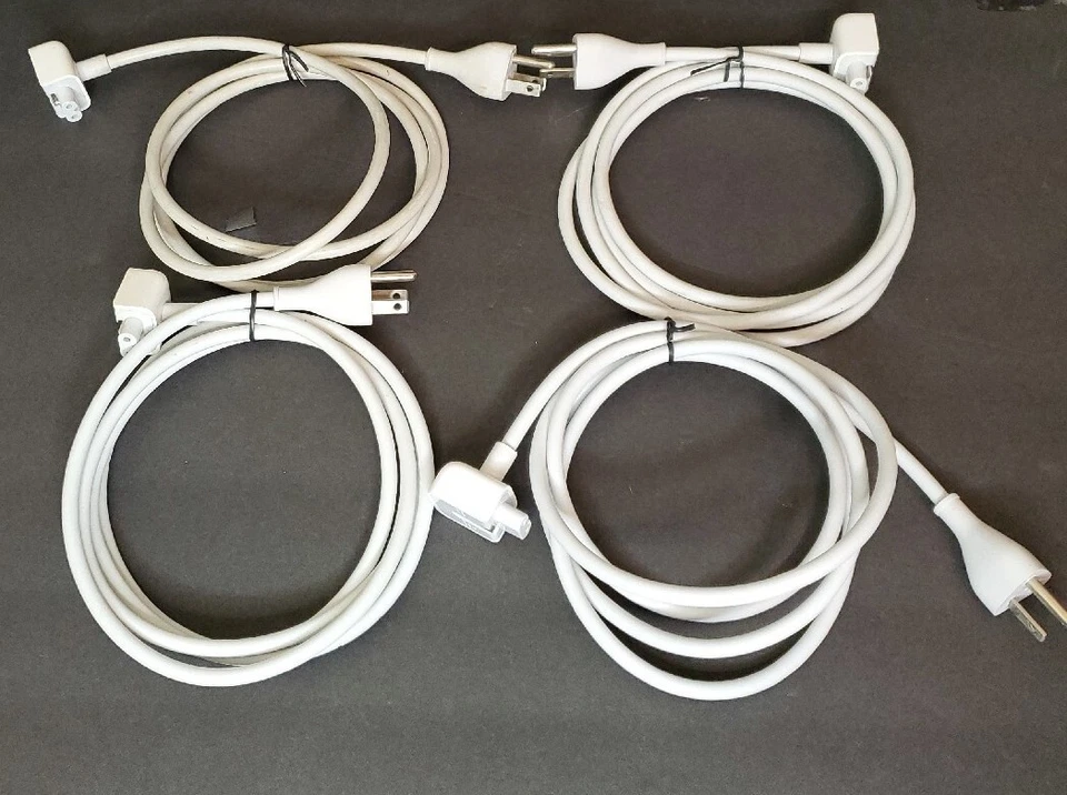 Lote de 4 cables de alimentación de CA originales Apple LS-7A 2.5A 125V 3 clavijas E344534 Foto 4 de 4
