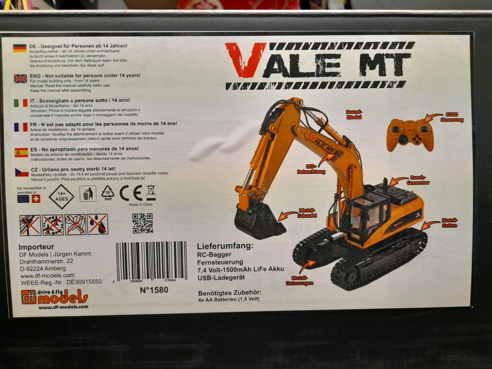 DF Models 1580 RC Escavatore Vale MT 1/16 - Immagine 3 di 3