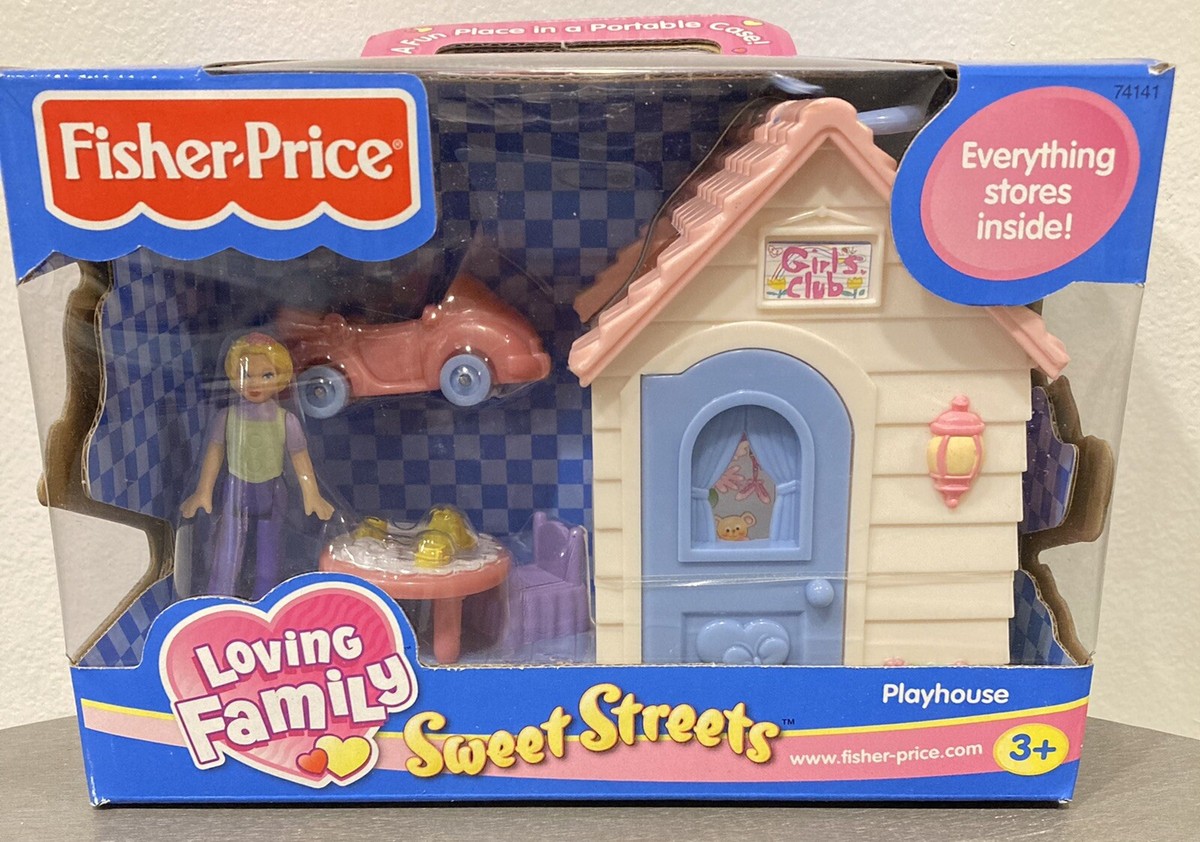 2003 SEALED! Fisher Price Sweet Streets Playhouse Girl’s Club Loving Family  Set