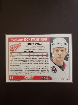 1992-93 Vladimir Konstantinov Score Hockey Detroit Red Wings | eBay