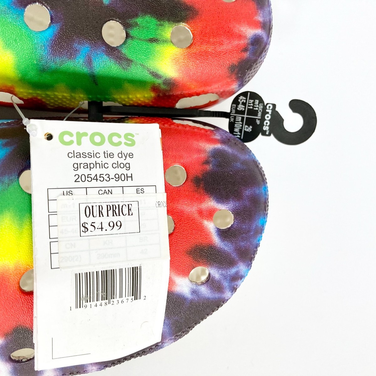 Crocs Classic Multicolor Tie Dye Graphic Clog Men\'s Sandals Size 12 Crocs Classic Tie Dye Graphic Clog Multi – World of Clogs main image 2