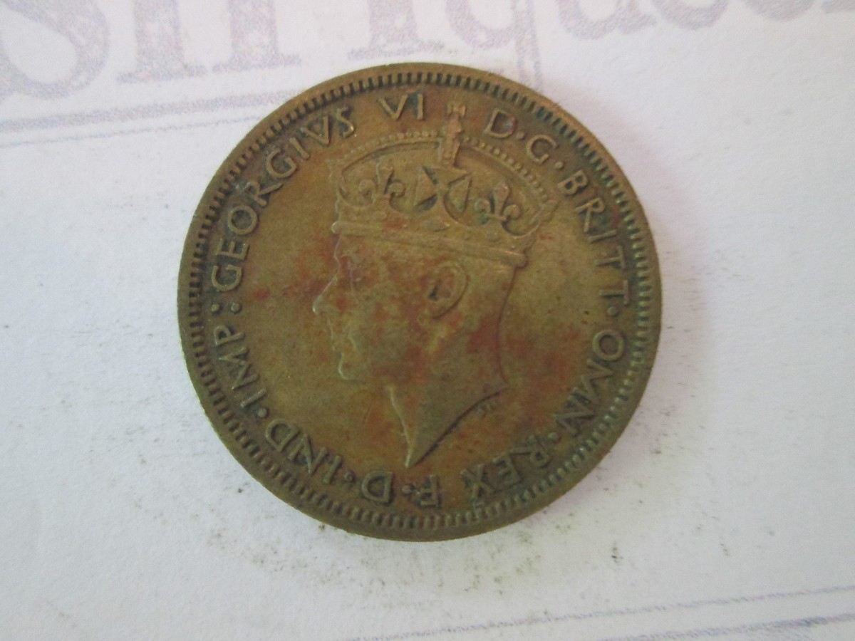 いぬ① 1938 ONE 1 SHILLING! Vintage WEST AFRICA coin: GEORGE VI