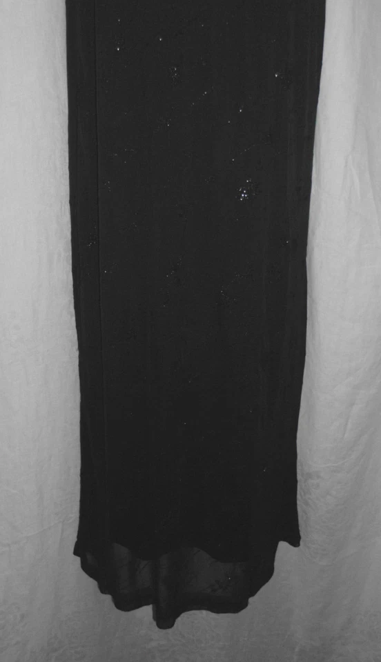 Vintage City Triangles Formal Maxi Dress Size M Black Sparkle Lined Polyester  - Image 4 of 4