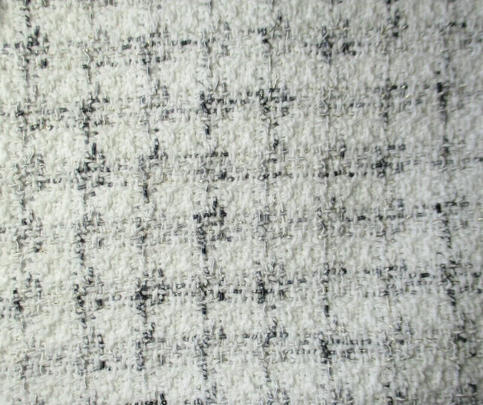 MSGM Твидовая Мини Юбка Бахрома Отделка Хлопковая Смесь 38 Женщин Белое Серебро - Изображение 3 из 4