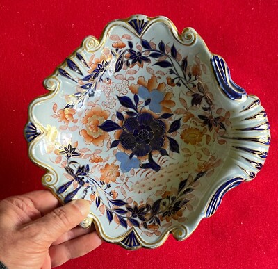 Antique 19th c. English Regency George III  Ironstone Imari Shell Dish or Bowl