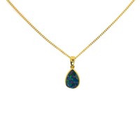 Ladies Jewellery 9ct Yellow Gold Mosaic Opal Tear Drop Pendant Necklace Ladies Jewellery 9ct Yellow Gold Mosaic Opal Tear Drop Pendant Necklace