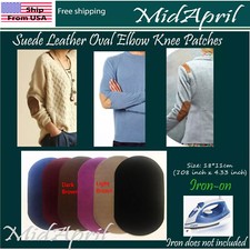 Suede Leather artificial Iron-on Oval Elbow Knee Patches DIY Repair