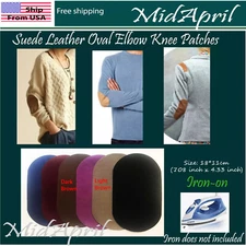 Suede Leather  (artificial) Iron-on Oval Elbow Knee Patches DIY Repair