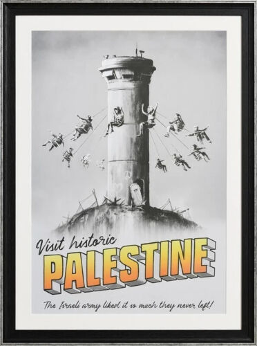 Poster Banksy visita hotel storica Palestina murata - Foto 1 di 1
