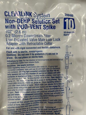 LOT of (20)Baxter Sol Set DUO-VENT, 0.2 Micron Filter INTERLINK Injct Site, 102''