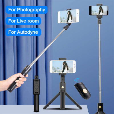 Smartphone Selfie Stick Bluetooth Stativ Teleskop Stange Fernbedienung Handy DHL