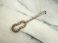Antique Metal Ornate Shoe Button Hook Tool Abofor 3.75"