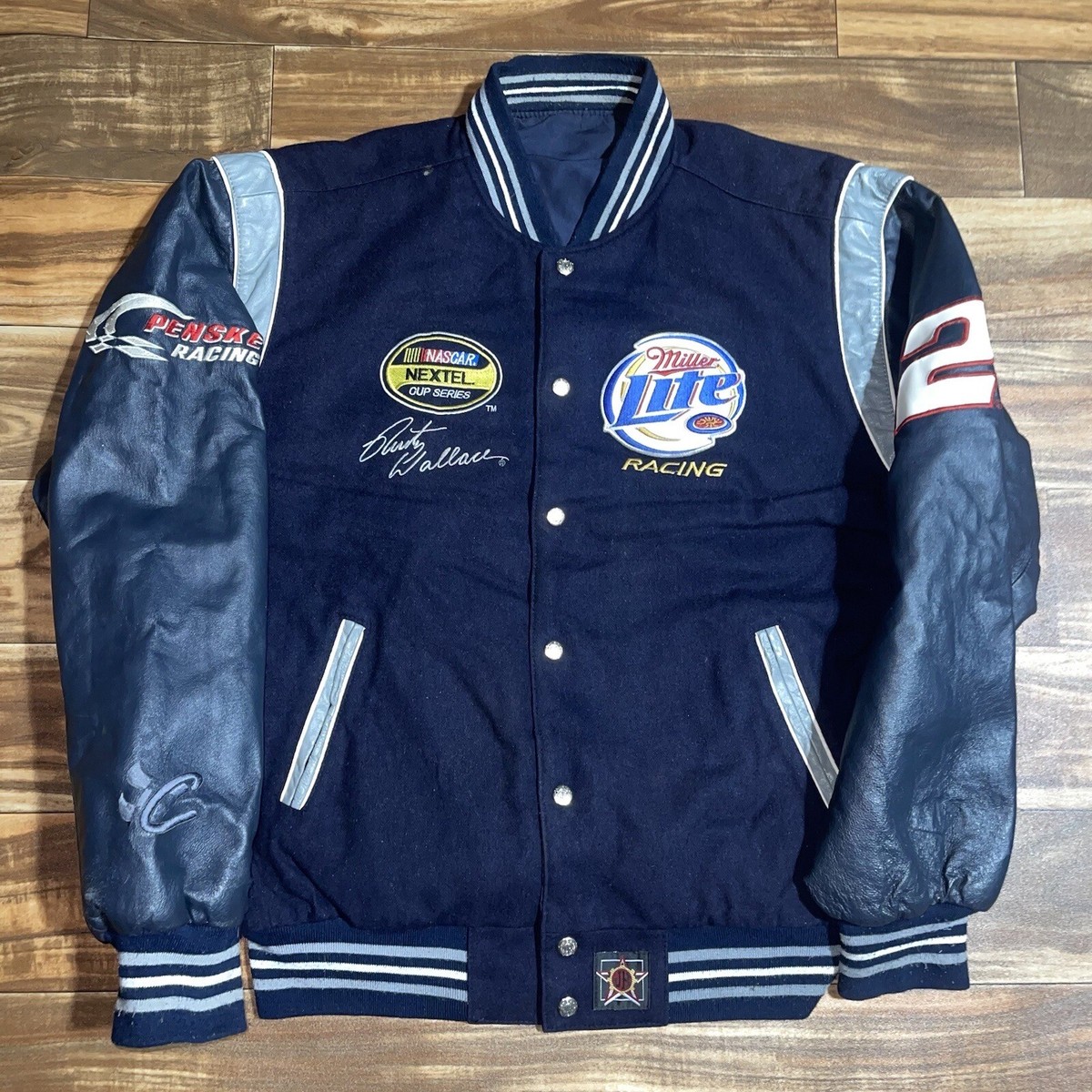 Vintage Jeff Hamilton Rusty Wallace Miller Lite Leather