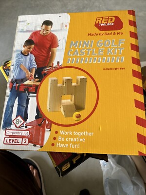 RED TOOLBOX Wooden Mini Golf Castle & Ramp Kit - Level 3 Carpentry New