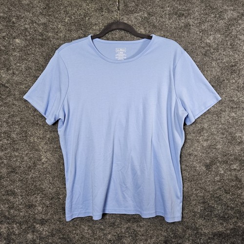 LL BEAN T Shirt Womens L Regular Blue Pima Cotton Short Sleeve Basic