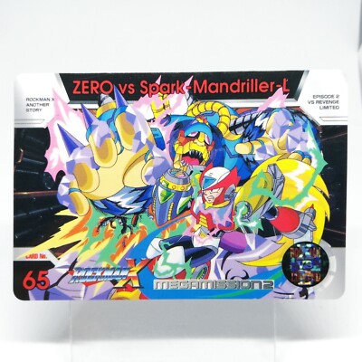 65 VS Spark Mandriller L Mega ( Rock ) man X Mega Mission 2 CARD CAPCOM Japan