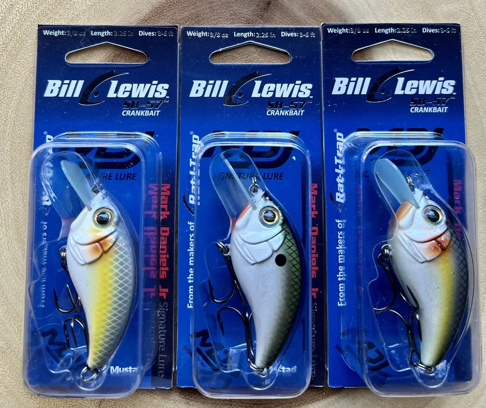Bill Lewis (Lot of 3) SB-57 Square-bill Crankbaits, Bass, Free Shipping! NWT! - Image 4 of 4