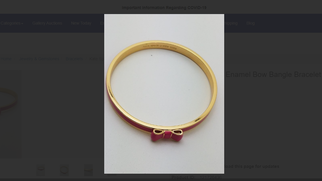 Kate Spade Pink Enamel Bow Bangle Bracelet | eBay display picture 1
