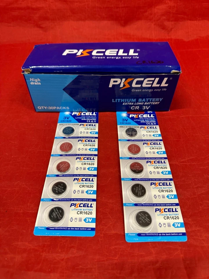 (150pcs Battery) 1620CR PKCELL Lithium Button ECR1620 1620 3V Coin Cell - Image 2 of 2