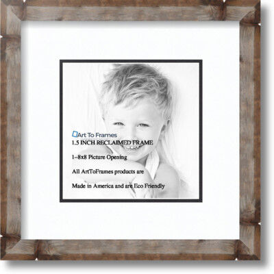 ArtToFrames Matted 12x12 Natural Picture Frame with 2'' Double Mat, 8x8 Opening