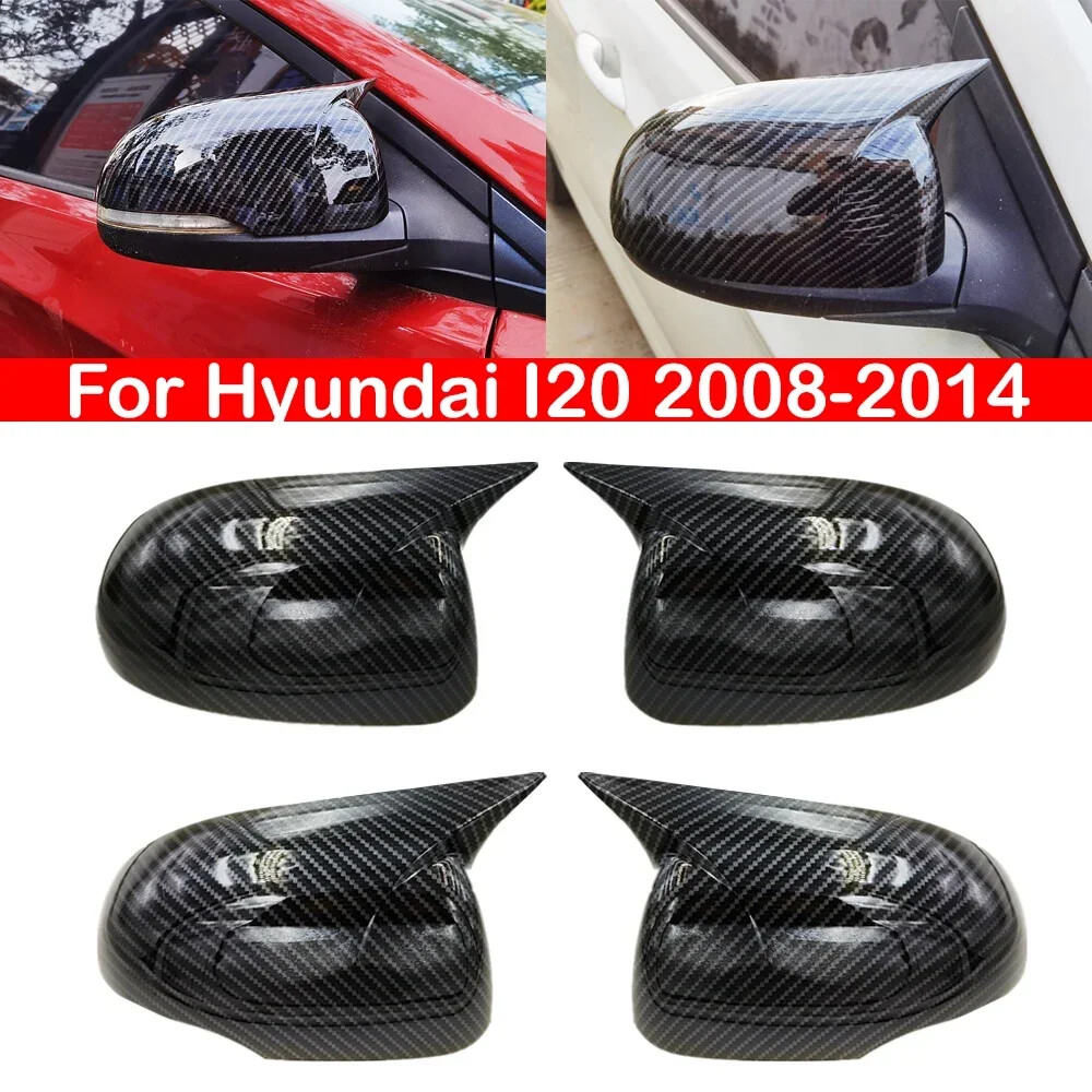 For Hyundai I20 2008-2014 Rearview Side Mirror Cover Wing Cap Trim Add on Carbon