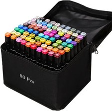 80 Colors Alcohol Markers Set Dual Tips - Professional Art Markers for Kids ...
