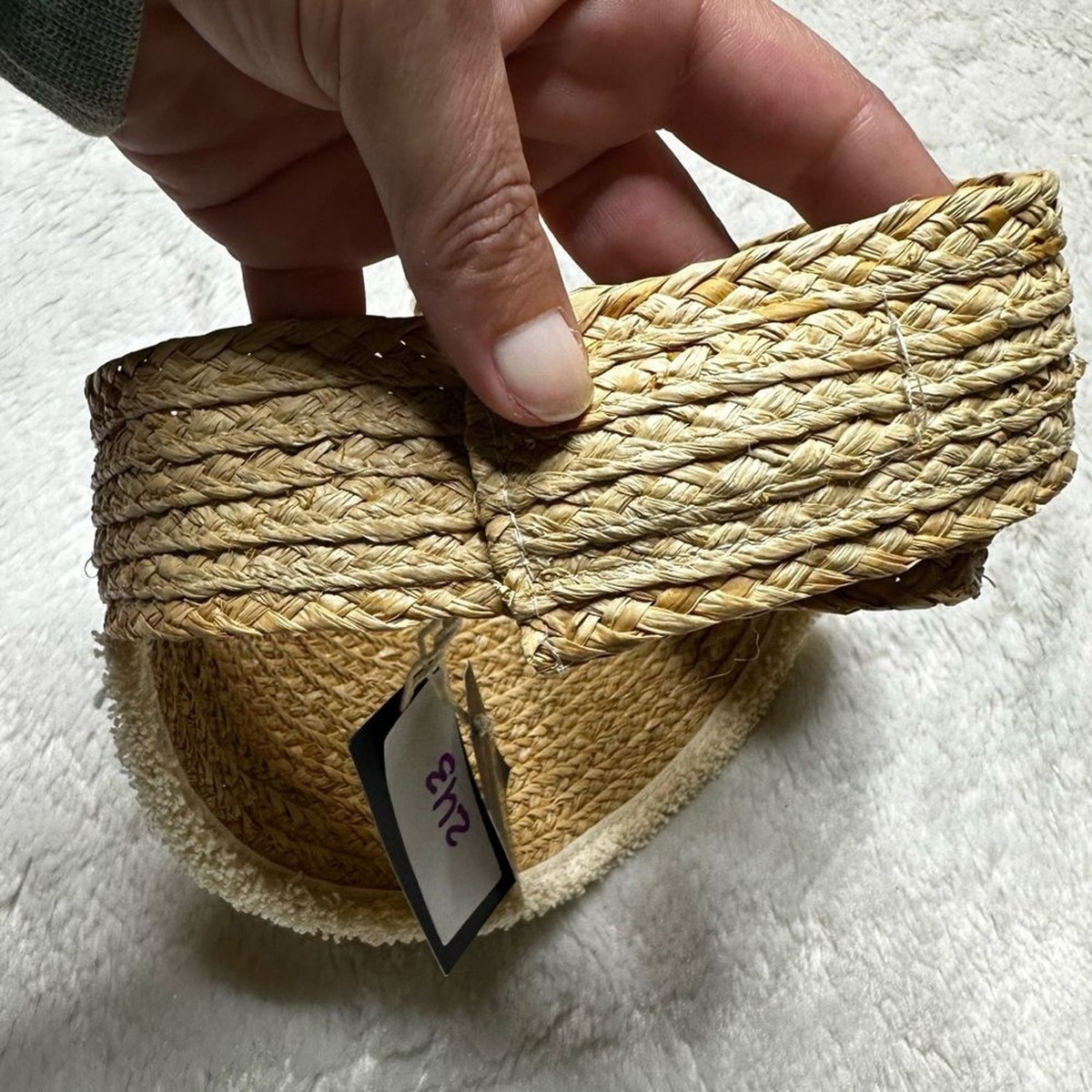 NWT Revolve Hat Attack Raffia Straw Adjustable Pocket Visor  display picture 2