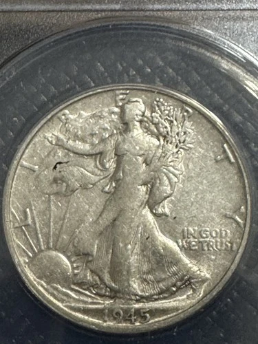 1945-s Walking Liberty Half Dollar, ANACS VF30 Details, Free Shipping