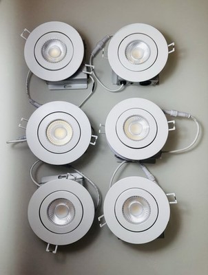 KnLnny ZE400GW 4  LED Gimbal Slim Recessed Lights 6-Pack Dimmable 9W 120V