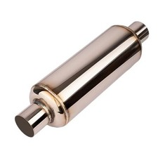 Universal Muffler Exhaust 2" Inlet  Outlet 14" 2 Inlet 2 Outlet No Burnt