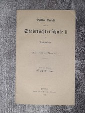 Die Stadttöchterschule II Hannover Schulnachrichten 1869-71 Schule Schulbericht