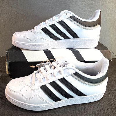 New Men 5.5 Women 6.5 Adidas Hoops 4.0 JQ9985 White Black Suede Basketball NWT