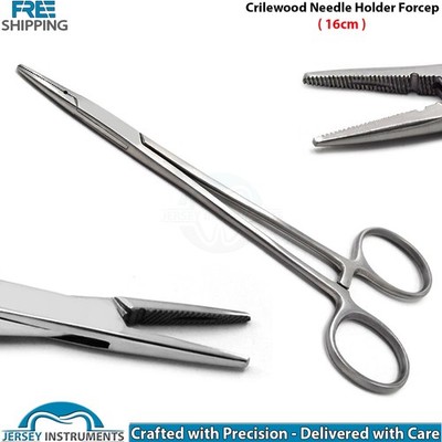 Crilewood Needle Holder Forceps 16cm Regular Surgical Dental Suturing Instrument