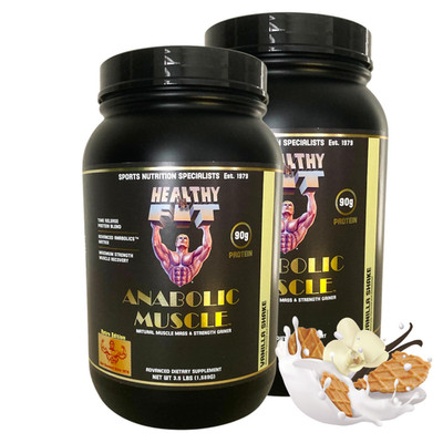 2 Pack- Healthy 'N Fit Anabolic Muscle (Vanilla) 3.5lb : Mass & Strength Gainer