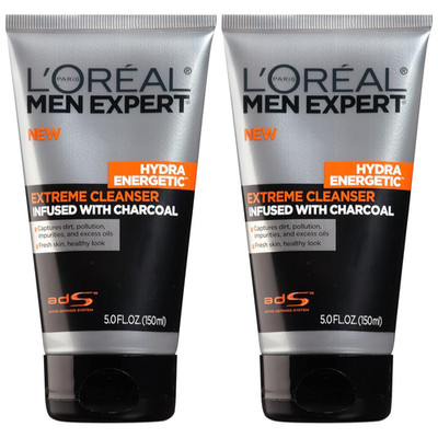 L Oreal Men Expert Hydra Energetic Charcoal Face Cleanser 2 Pack Oil Control