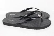 Michael Kors Women's Logo Flip Flop Sandals Lightweight Black LG24L