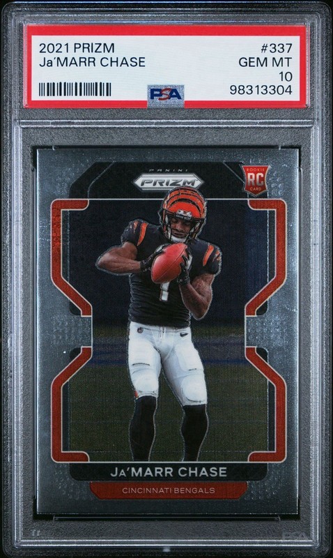 Ja’Marr Chase 2021 Panini Prizm NFL #337 PSA 10 (RC) ROOKIE CARD