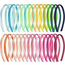 30 Pieces Satin Headbands for Girls Colorful 30 Count Pack of 1 Candy color